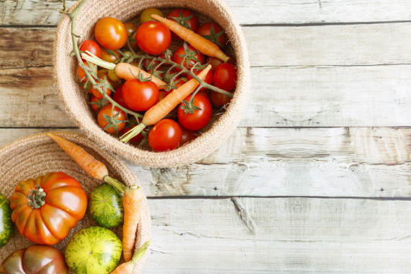 Image of heirloom vegetables at the Farm Cooking School