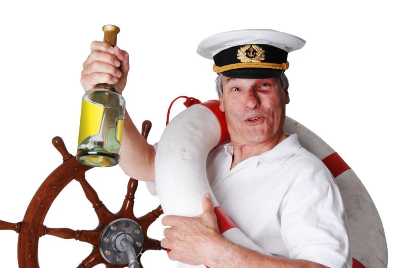 A man driving a boat drunk down the Jersey Shore.