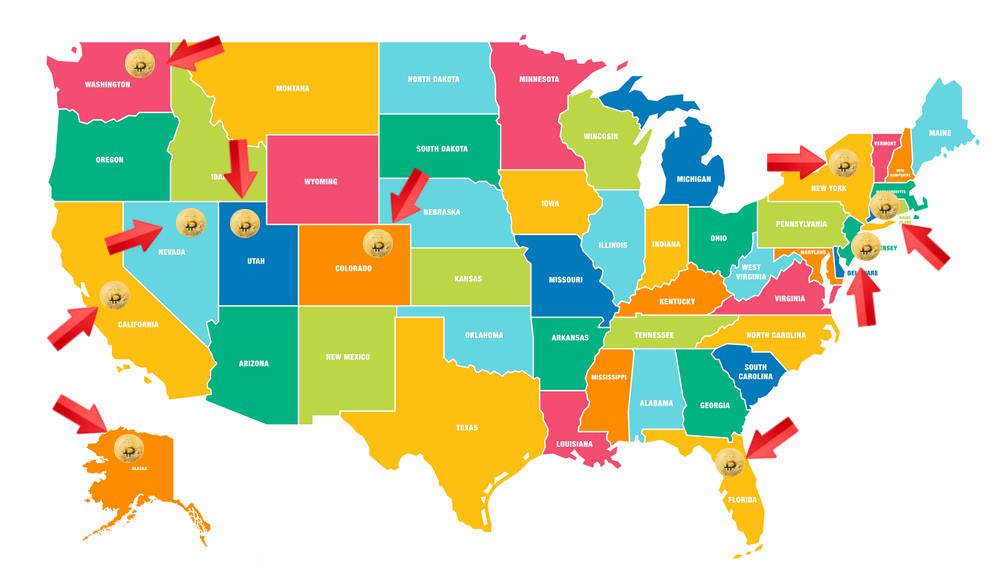 Image of the top 10 states that are interested in Cryptocurrency
