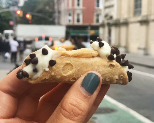 Image of Cannoli from Roccos Pasticceria from Foods of NY Original Greenwich Village Tour