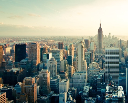 Image of the Manhattan Skyline showing a Romantic Getaway in NY